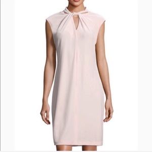 NWT Karl Lagerfeld iced pink velvet keyhole dress